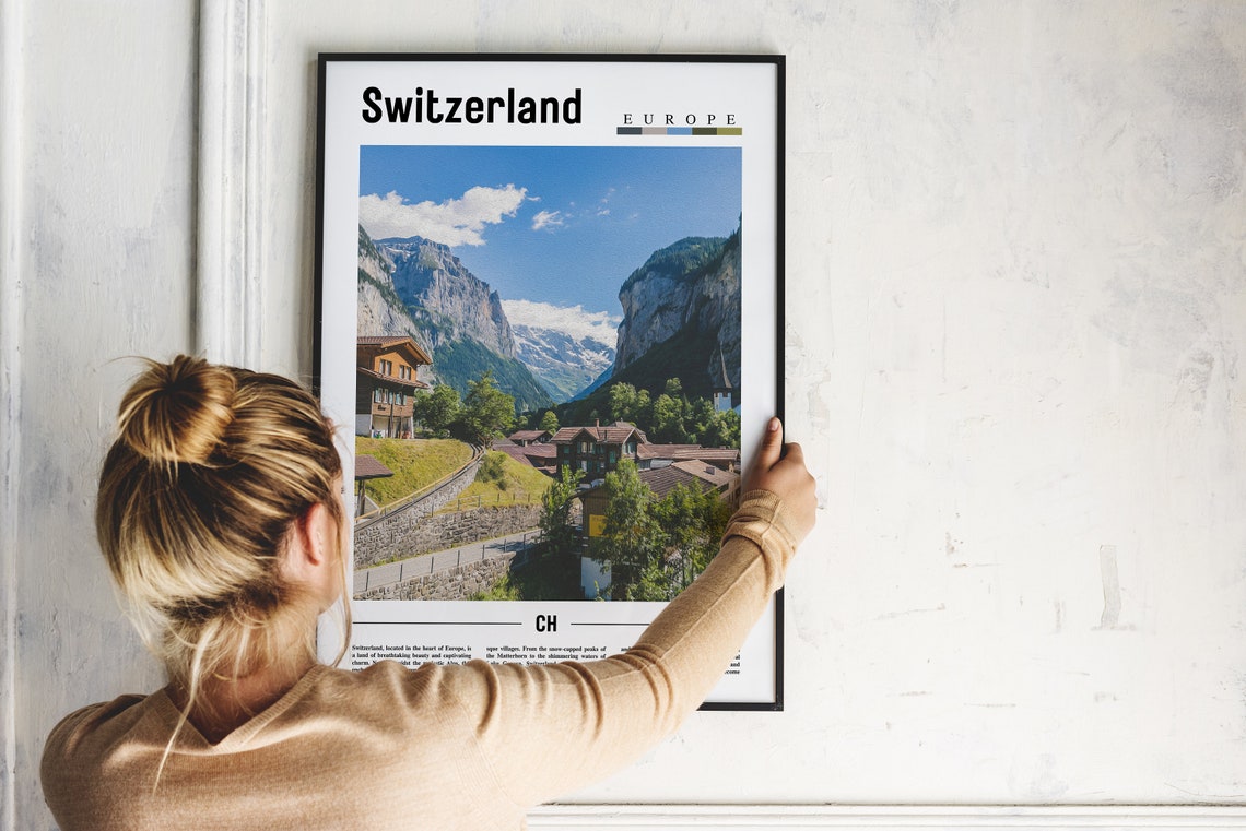 Switzerland Poster Switzerland Print Switzerland Wall Art Europe Photo Europe Poster Europe Print Travel Poster - Image 2