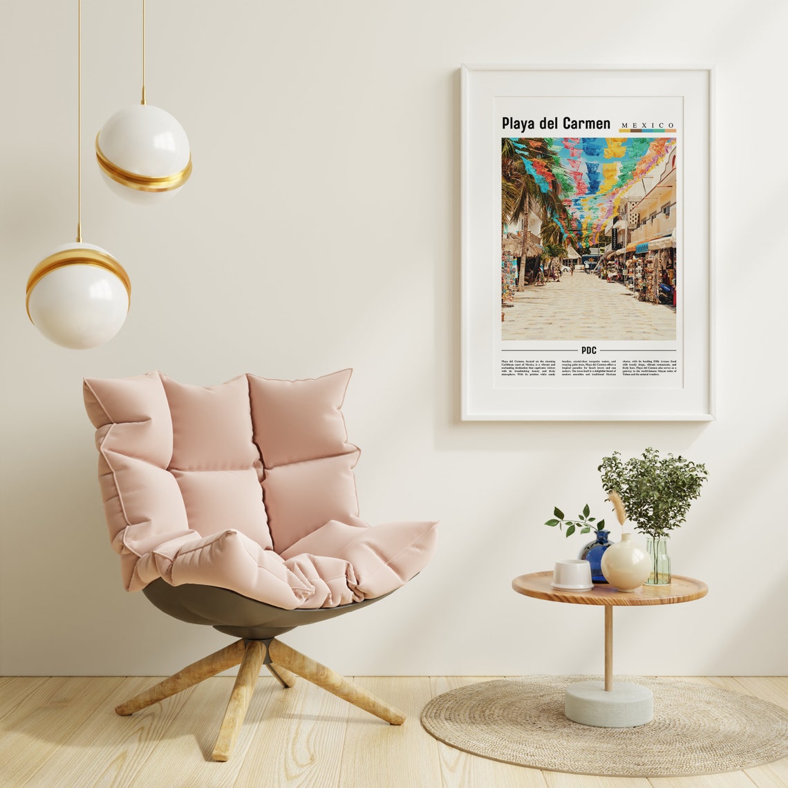 Playa Del Carmen Poster Playa Del Carmen Print Playa Del Carmen Wall Art Minimal Travel Print Travel Destination Oil Painting Poster - Image 3