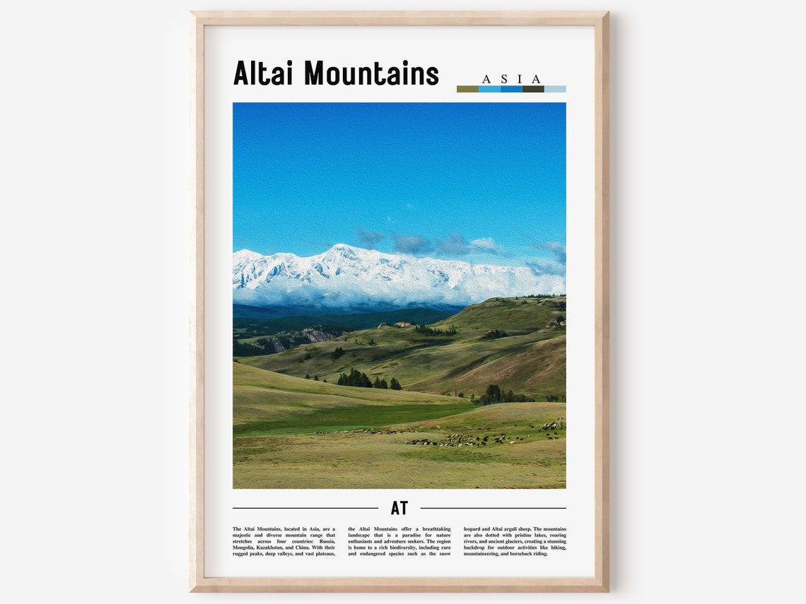 Altai Mountains Poster Altai Mountains Print Altai Mountains Wall Art Asia Print Asia Poster Asia Photo Travel Poster