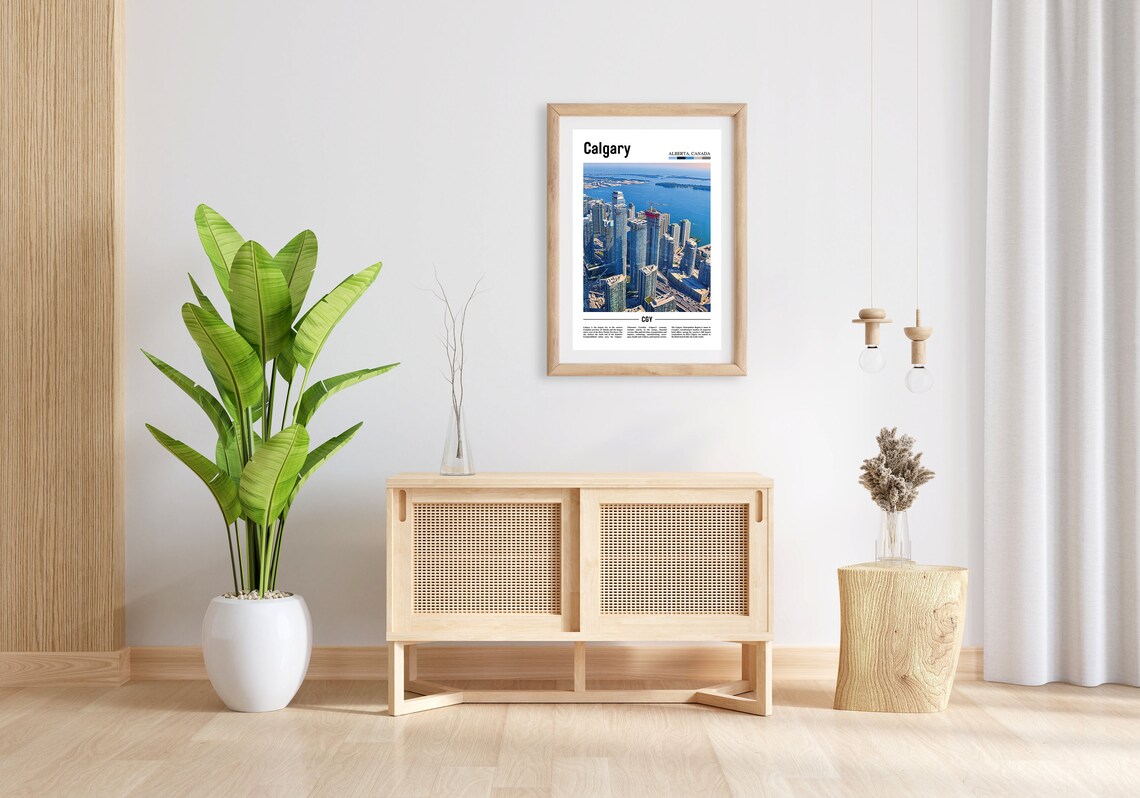 Calgary Print Calgary Poster Calgary Wall Art Oil Painting Poster Colorful City Print City Artwork Travel Artwork Travel Wall Art - Image 3