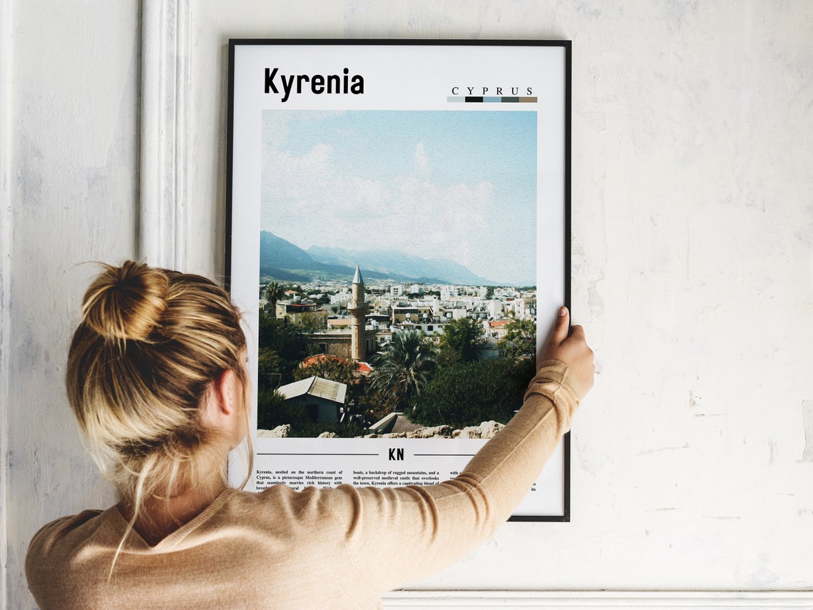 Kyrenia Poster Kyrenia Print Kyrenia Wall Art Minimal Travel Print Travel Destination Oil Painting Poster - Image 2