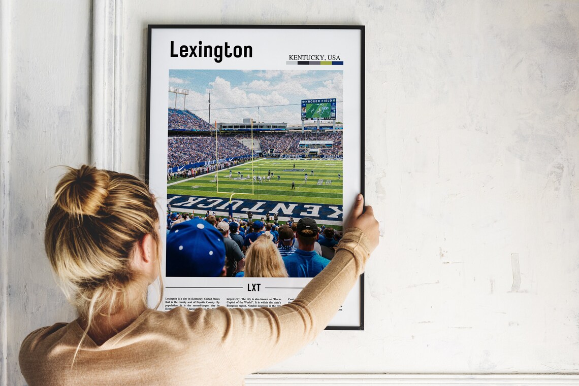 Lexington Kentucky Kroger Field Football Stadium Travel Poster - Image 2