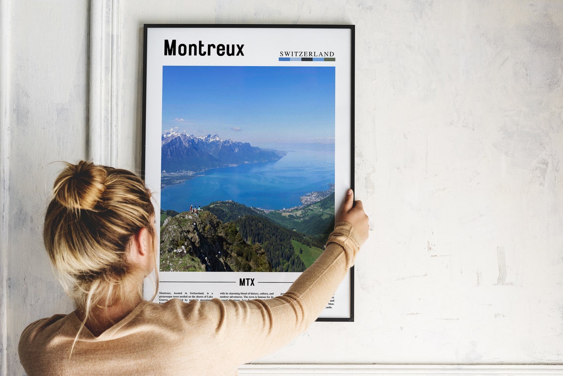Montreux Poster Montreux Print Montreux Wall Art Europe Photo Europe Poster Europe Print Travel Poster - Image 2