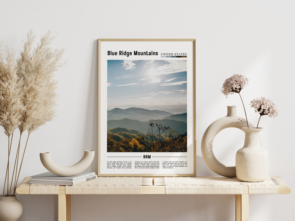 Blue Ridge Mountains Layered Blue Ridges Sunrise Mist Travel Poster - Image 3