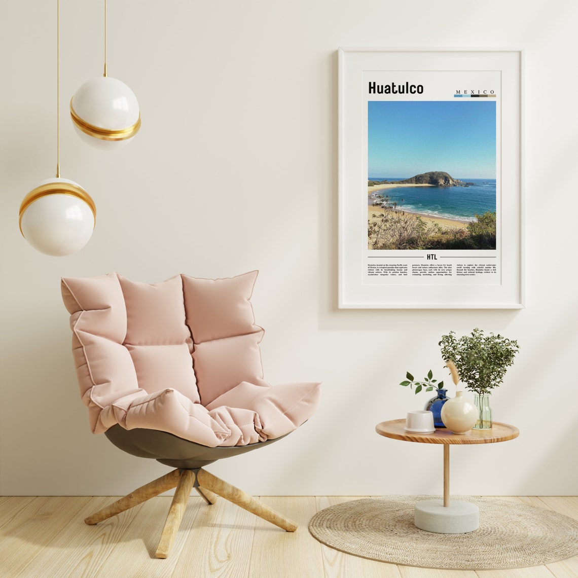 Huatulco Poster Huatulco Print Huatulco Wall Art Minimal Travel Print Travel Destination Oil Painting Poster - Image 3
