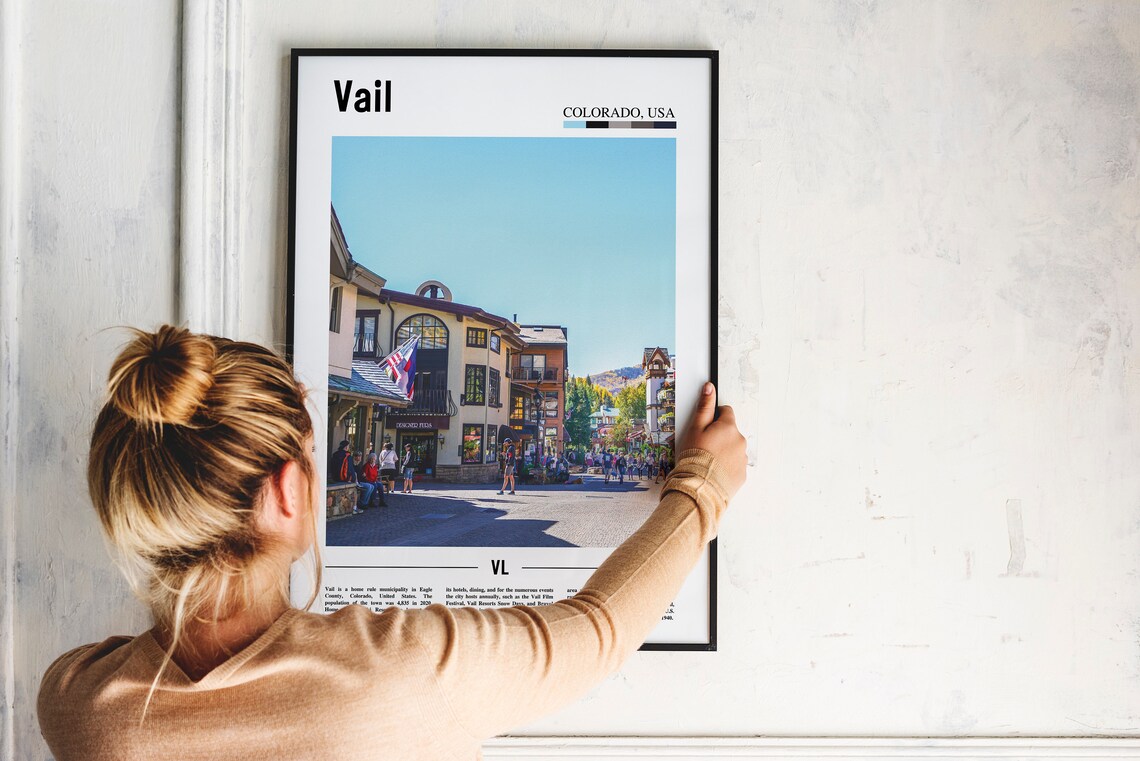 Vail Colorado Alpine Village Street Charming Ski Town Poster - Image 2