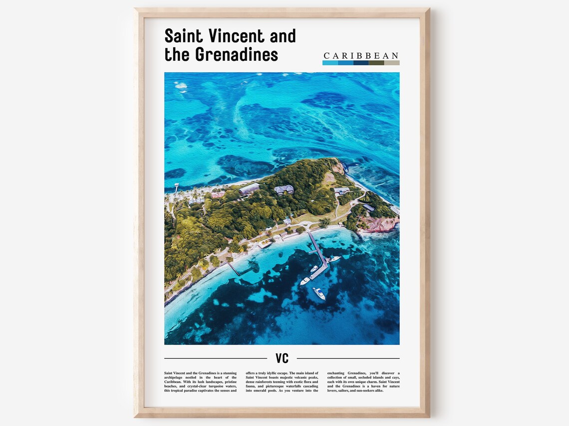 Saint Vincent And The Grenadines Caribbean Island Travel Print