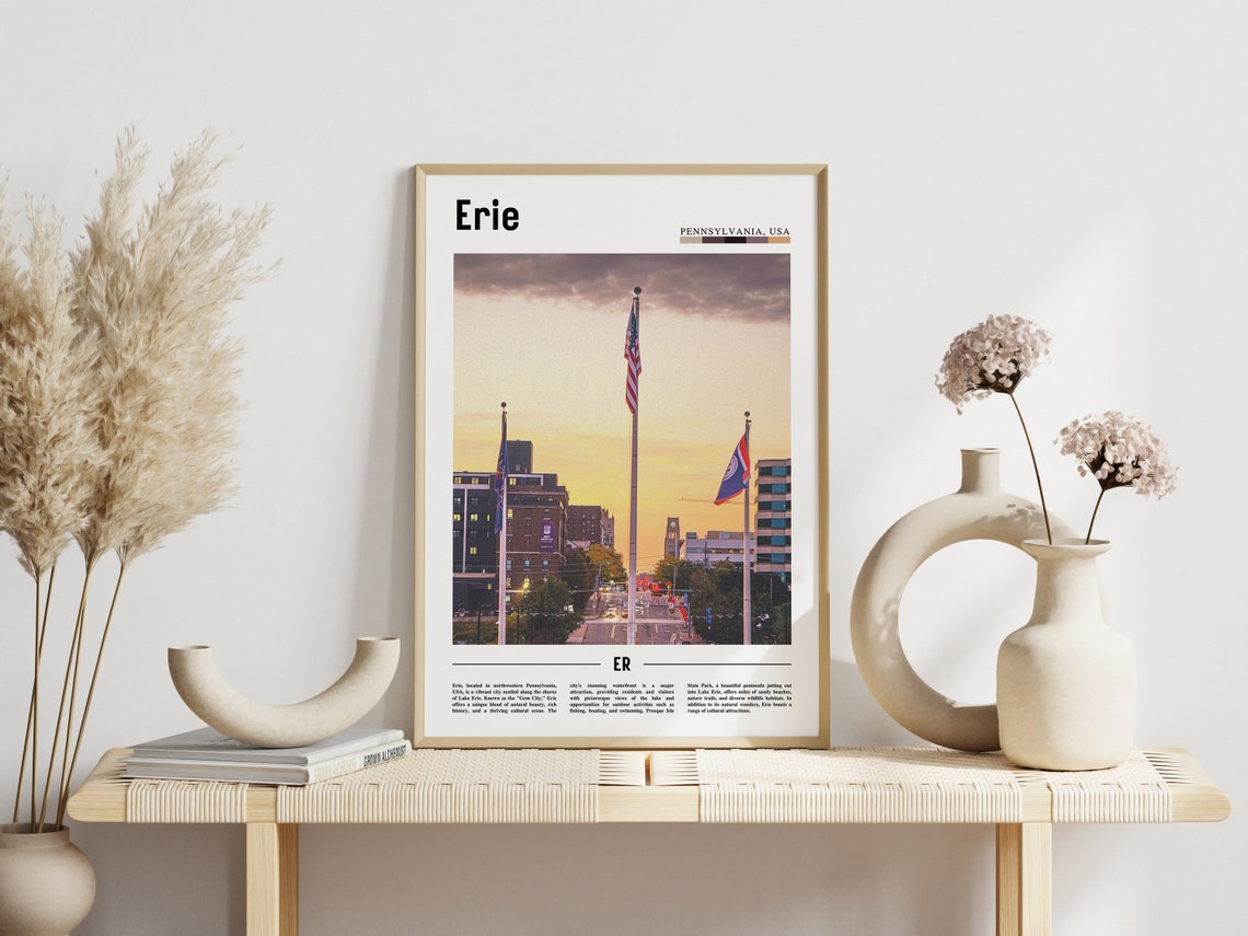 Erie Poster Erie Print Erie Wall Art United States Photo United States Poster United States Print Travel Poster - Image 3