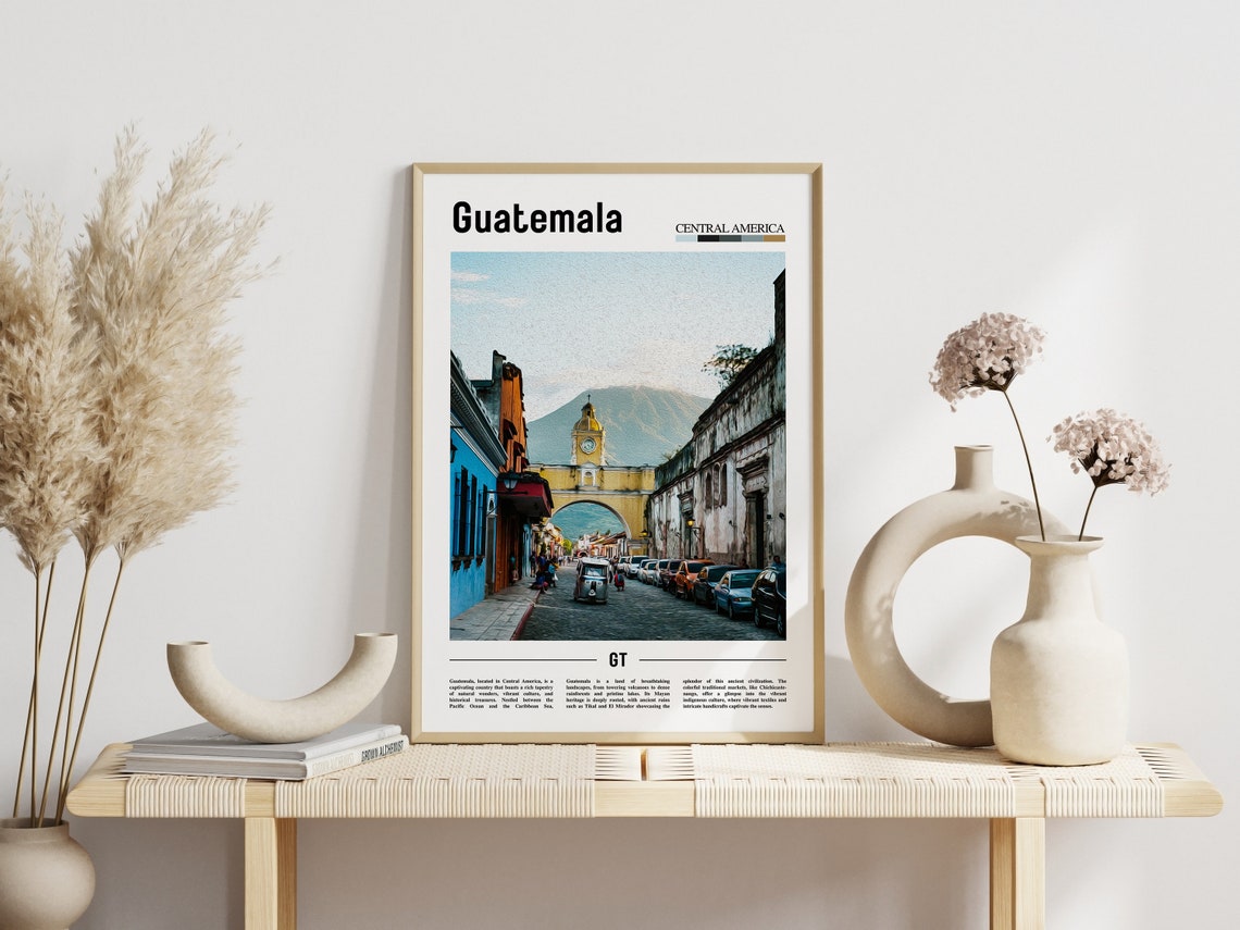 Guatemala Central America Antigua Arch Street Volcano Photo Poster - Image 3