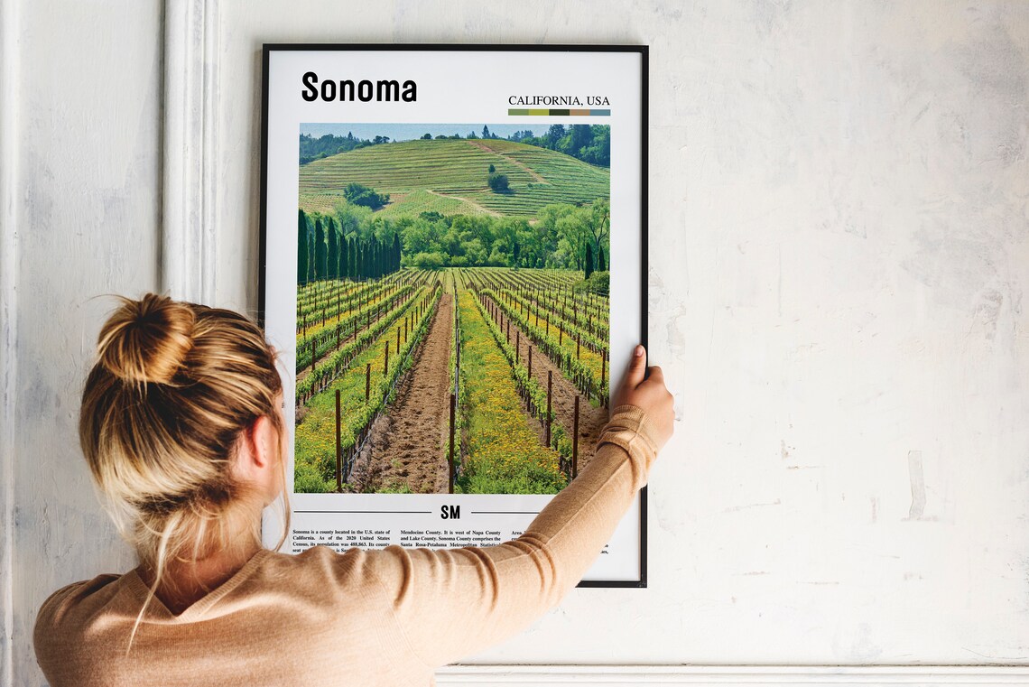 Sonoma California Wine Country Rolling Vineyard Hills Photo Poster - Image 2