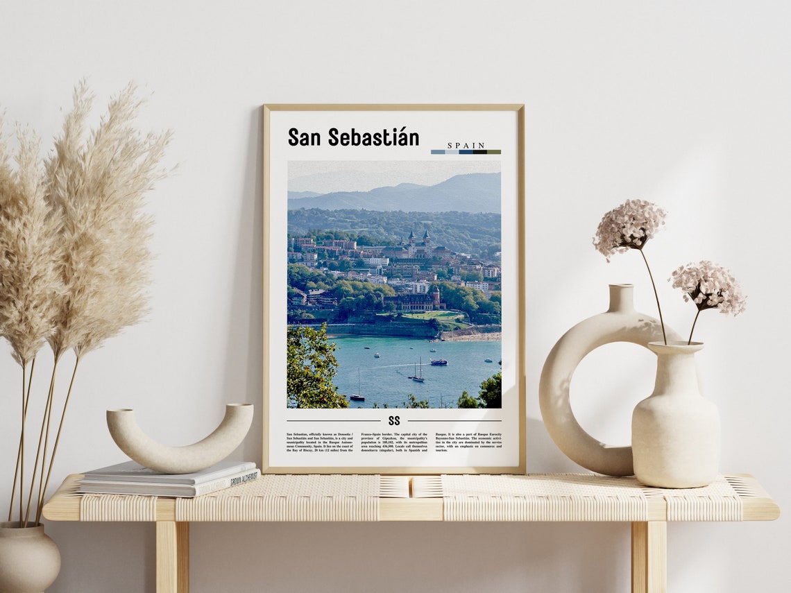 San Sebastian Spain Coastal Bay Sailboats Basque Country Poster - Image 3