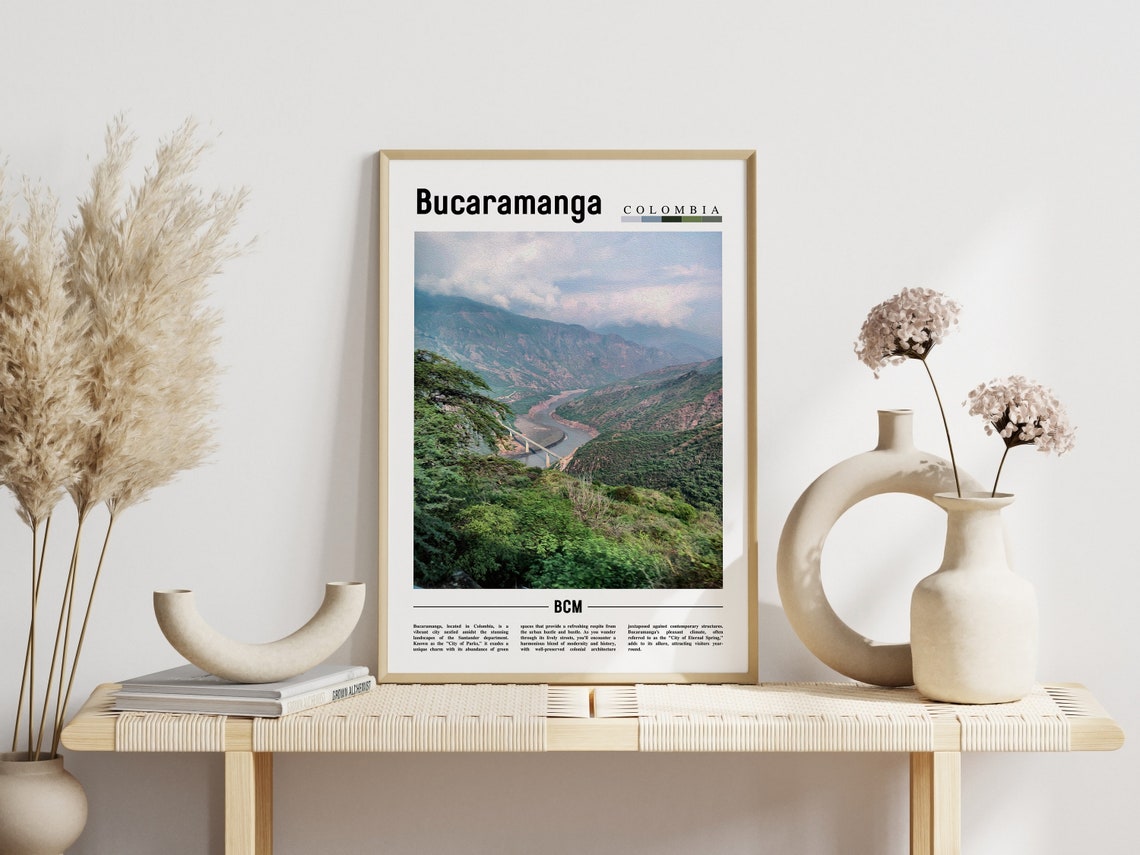 Bucaramanga Poster Bucaramanga Print Bucaramanga Wall Art South America Poster South America Print Travel Poster - Image 3