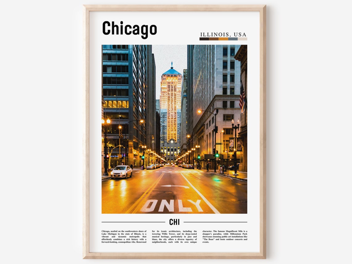Chicago Print Chicago Poster Chicago Wall Art United States Photo United States Poster United States Print