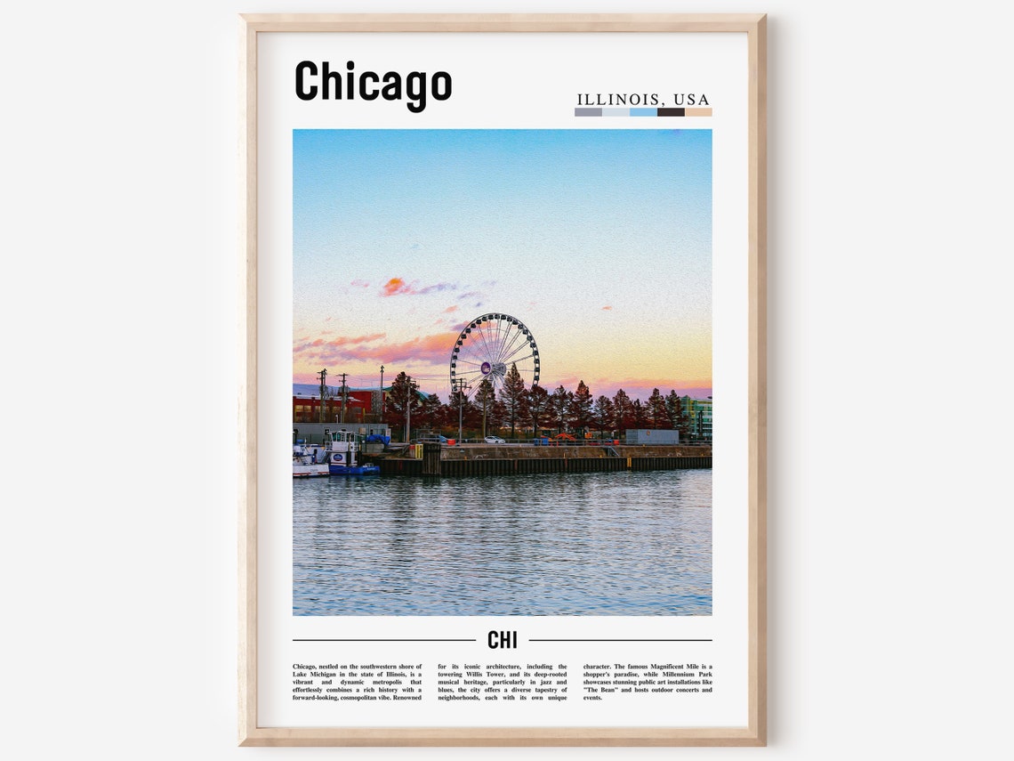 Chicago Print Chicago Poster Chicago Wall Art United States Photo United States Poster United States Print