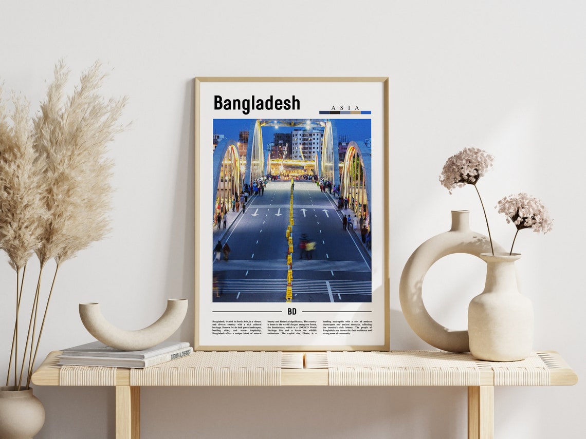 Bangladesh Poster Bangladesh Print Bangladesh Wall Art Asia Print Asia Poster Asia Photo Minimal Travel Poster - Image 3