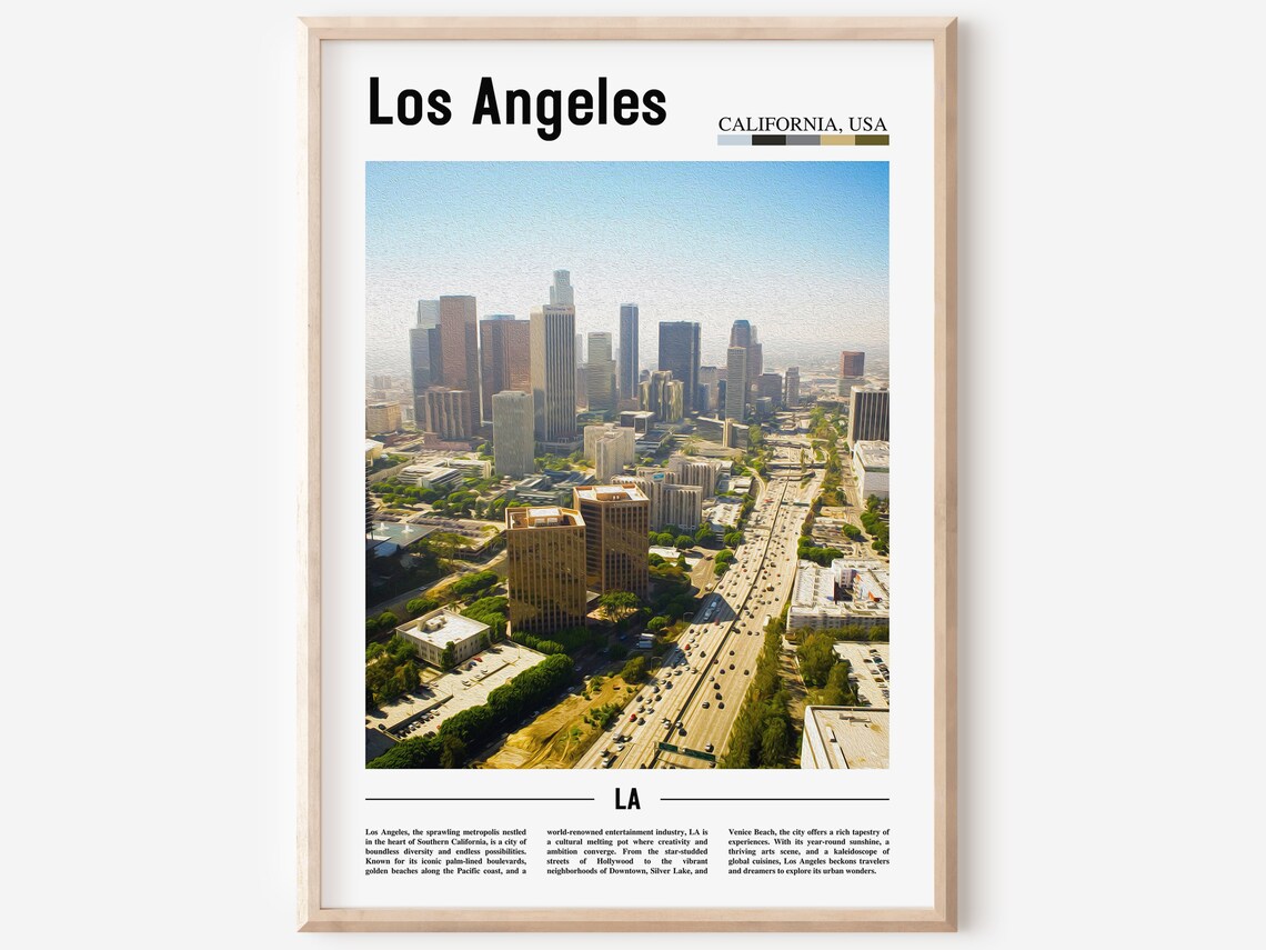 Los Angeles California USA Downtown Skyline Aerial Photo Poster