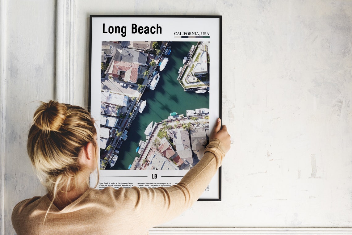 Long Beach Print Long Beach Poster Long Beach Wall Art United States Photo United States Poster United States Print Travel Poster - Image 2