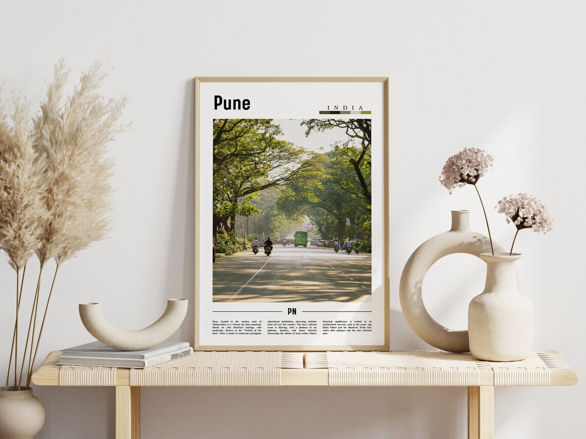 Pune India Tree Lined Avenue Street Morning Travel Photo Poster - Image 3