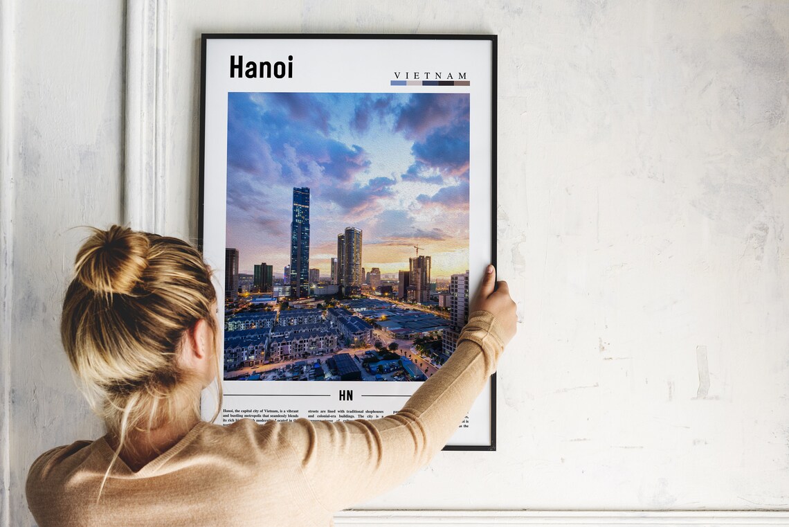Hanoi Poster Hanoi Print Hanoi Wall Art Asia Print Asia Poster Asia Photo Minimal Travel Poster - Image 2