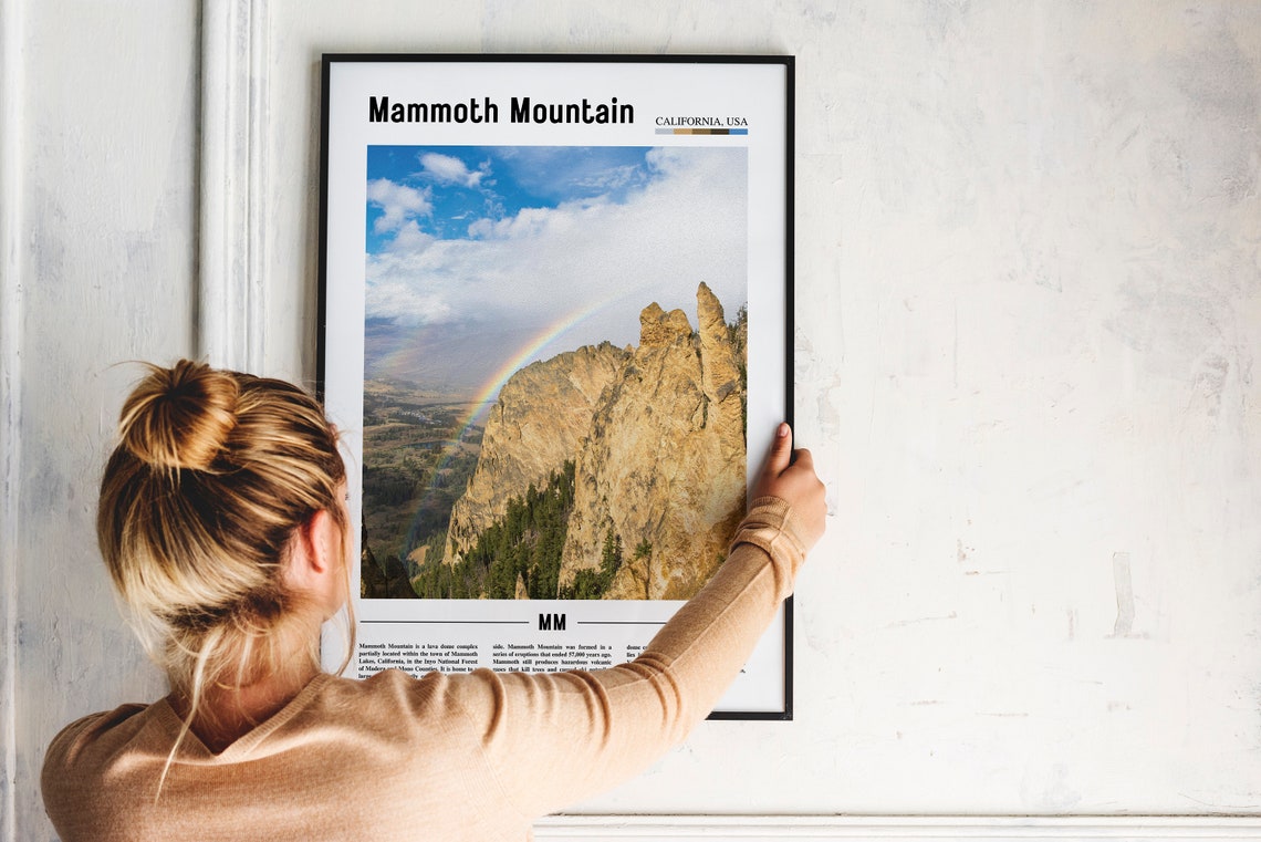 Mammoth Mountain California Rainbow Over Mountain Peak Poster - Image 2