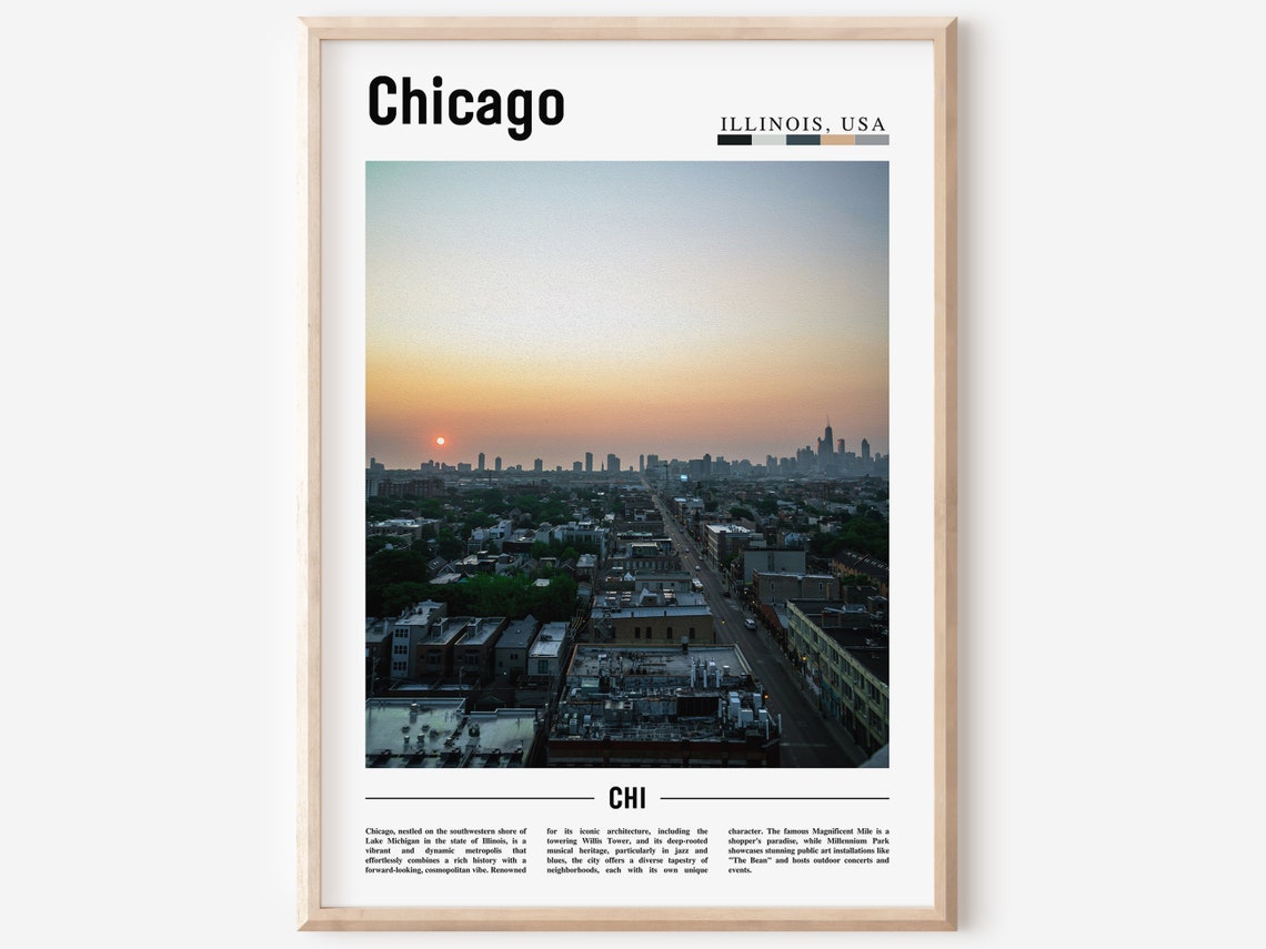 Chicago Print Chicago Poster Chicago Wall Art United States Photo United States Poster United States Print