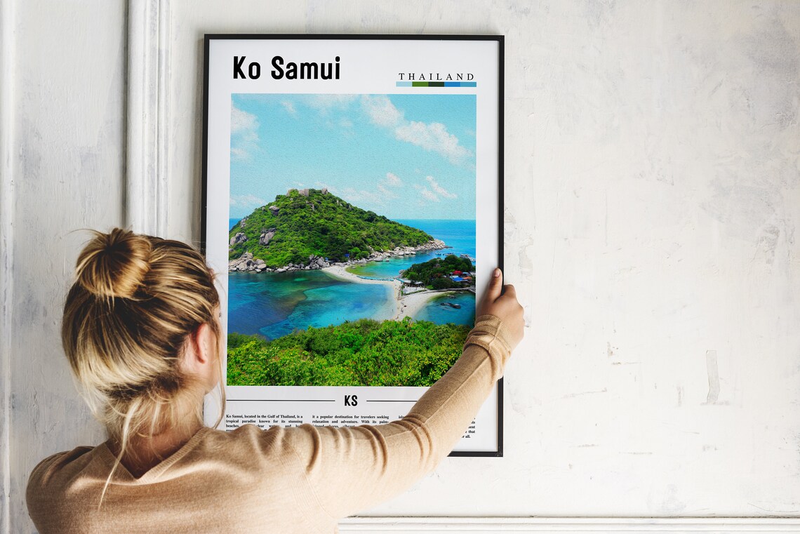 Ko Samui Thailand Tropical Island Minimalist Travel Photo Poster - Image 2