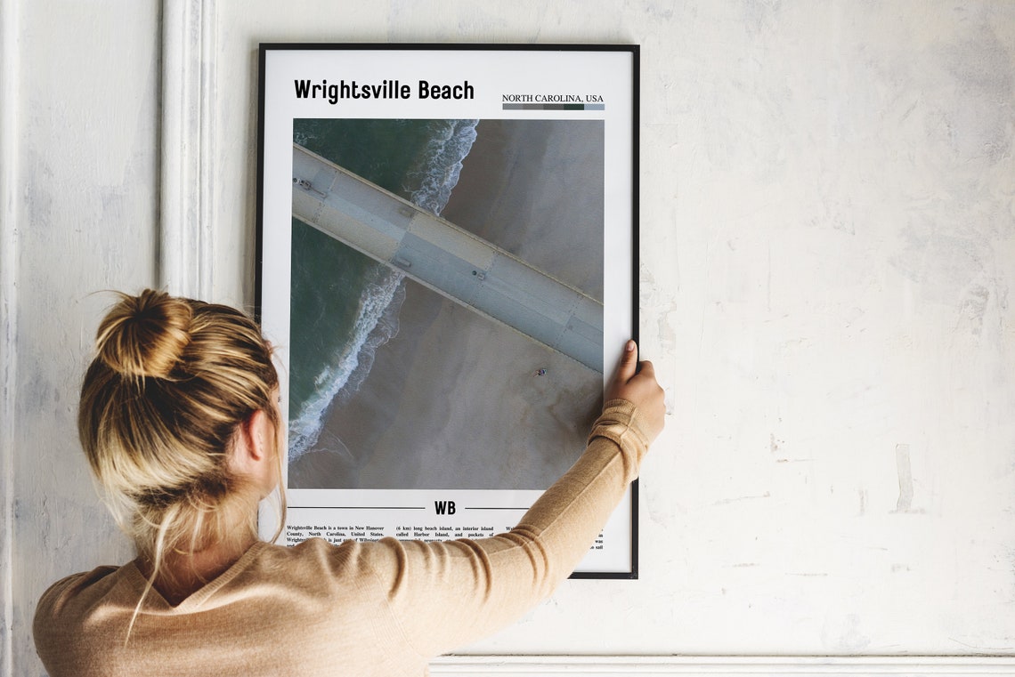 Wrightsville Beach Print Wrightsville Beach Poster Wrightsville Beach Wall Art Minimal Travel Print City Poster Oil Painting Poster - Image 2