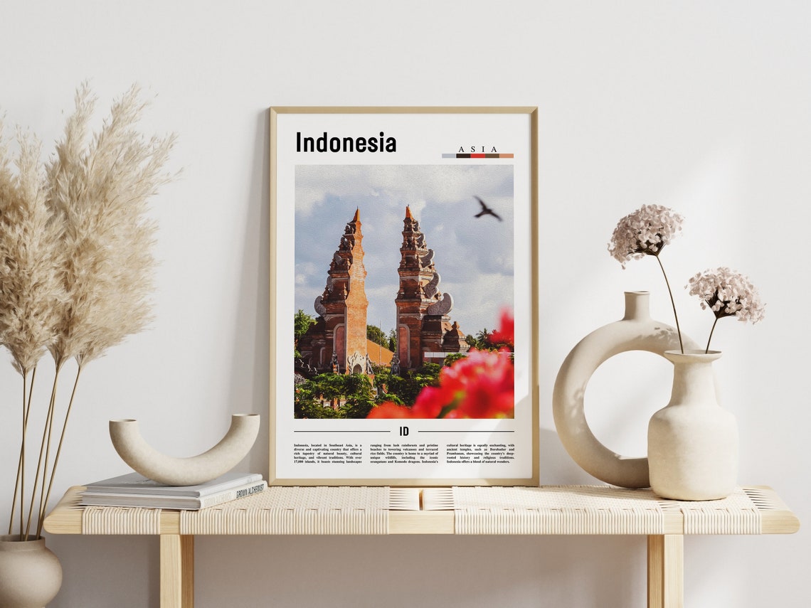 Indonesia Poster Indonesia Print Indonesia Wall Art Asia Print Asia Poster Asia Photo Minimal Travel Poster - Image 3