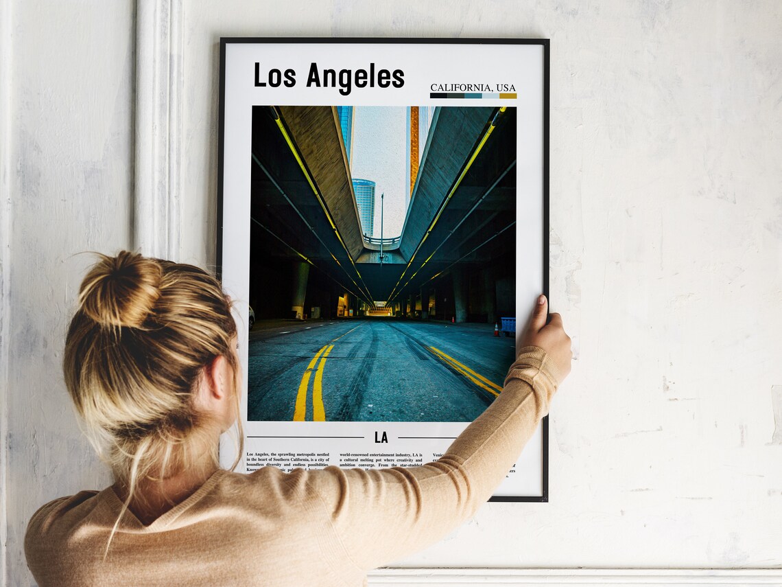 Los Angeles Downtown Freeway Underpass Urban Cityscape Travel Poster - Image 2