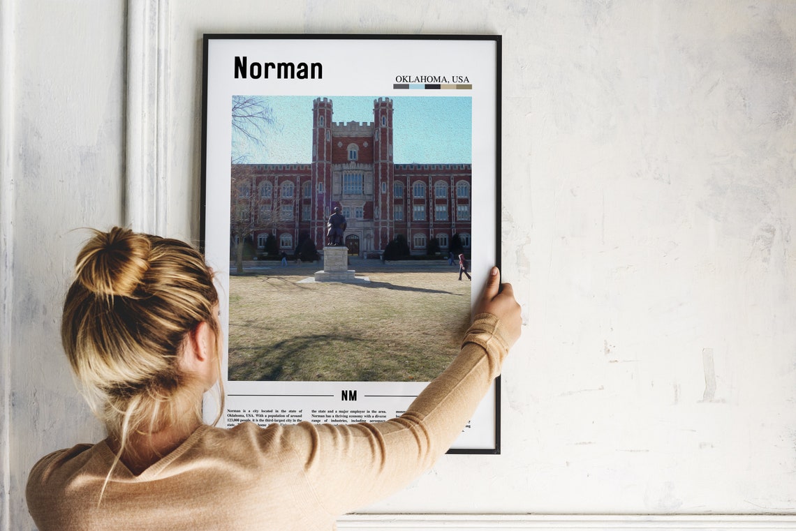 Norman Oklahoma Historic University Hall Red Brick Photo Poster - Image 2