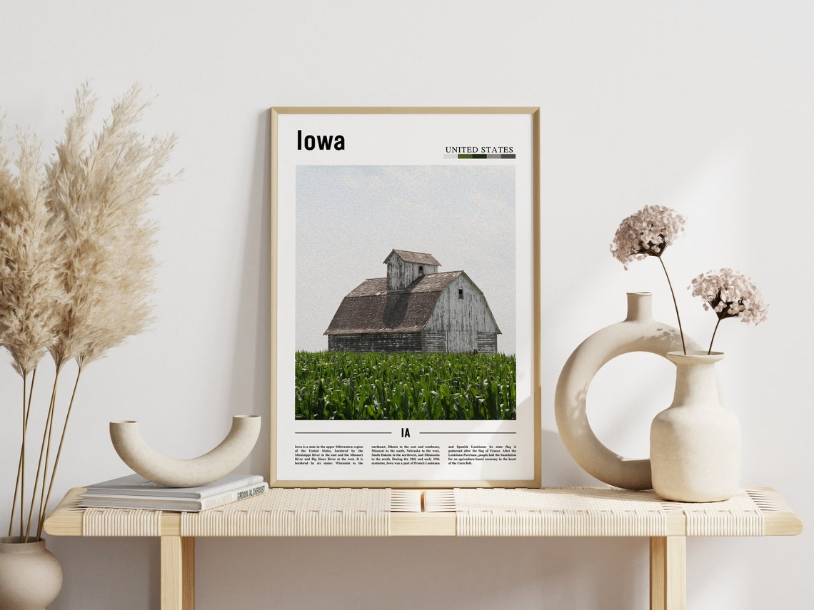 Iowa Poster Iowa Print Iowa Wall Art United States Photo United States Poster United States Print Travel Poster - Image 3