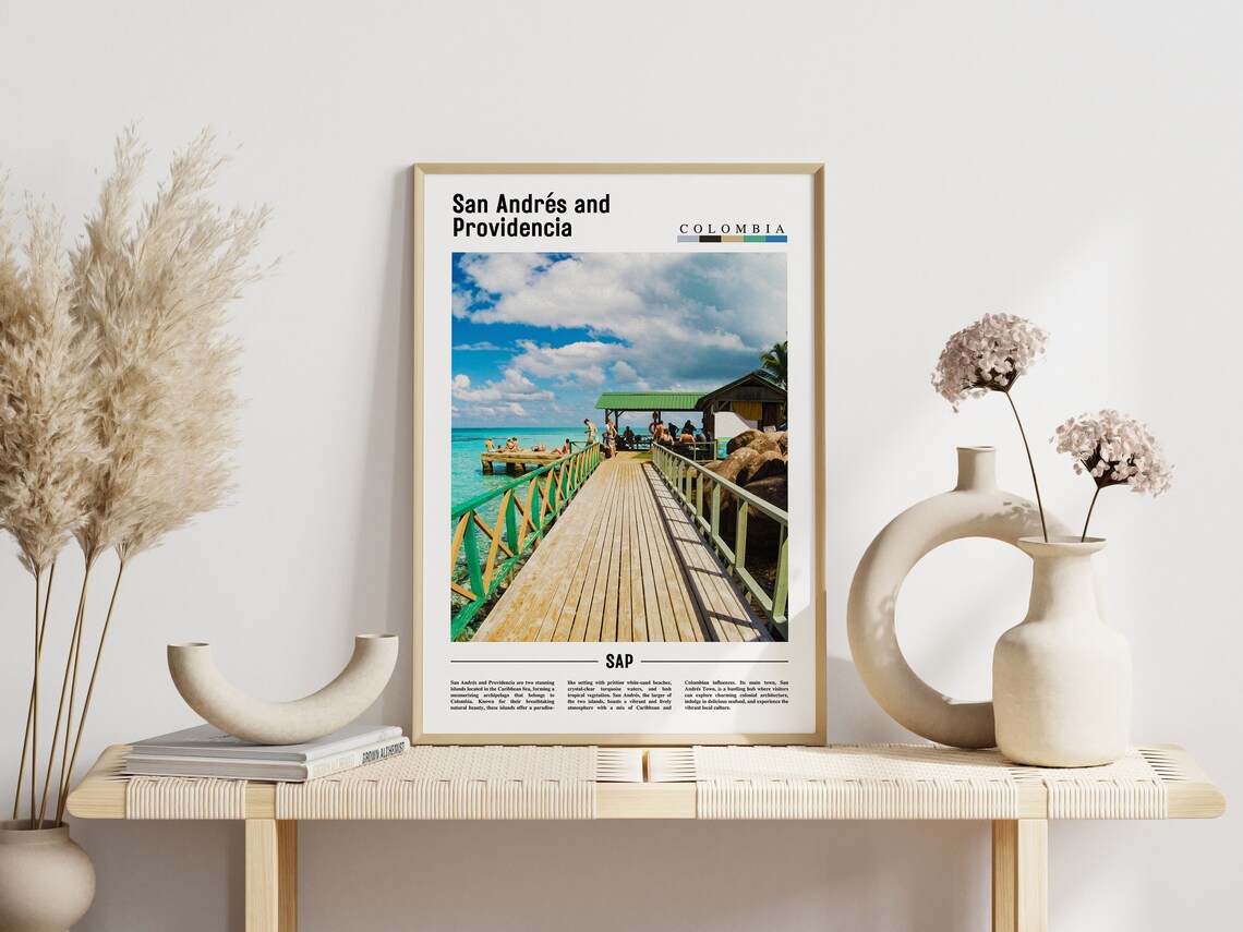 San Andres and Providencia Caribbean Wooden Pier Travel Poster - Image 3