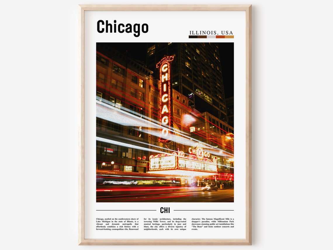 Chicago Print Chicago Poster Chicago Wall Art United States Photo United States Poster United States Print