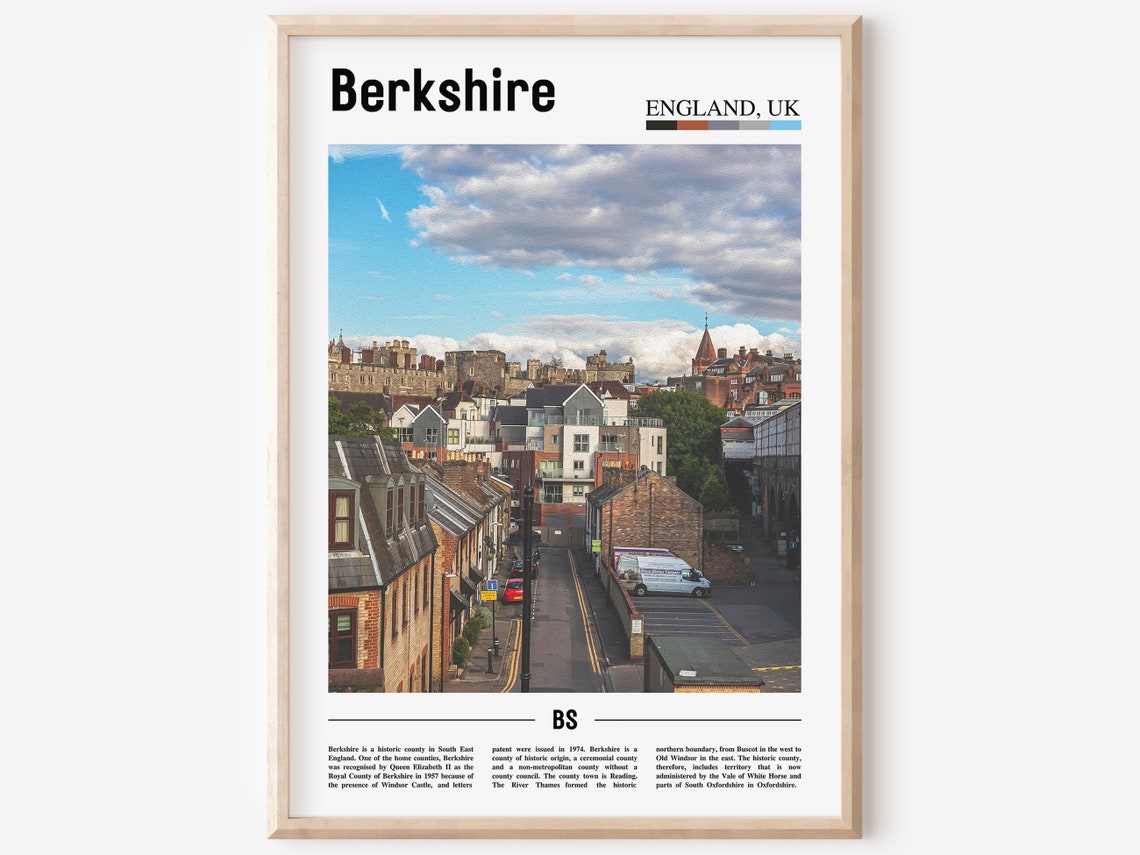Berkshire England UK Travel Photography Poster Castle Hill Town