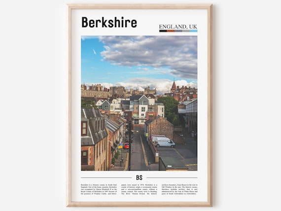Berkshire England UK Travel Photography Poster Castle Hill Town