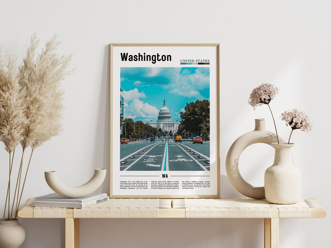 Washington Poster Washington Print Washington Wall Art United States Photo United States Poster United States Print Travel Poster - Image 3