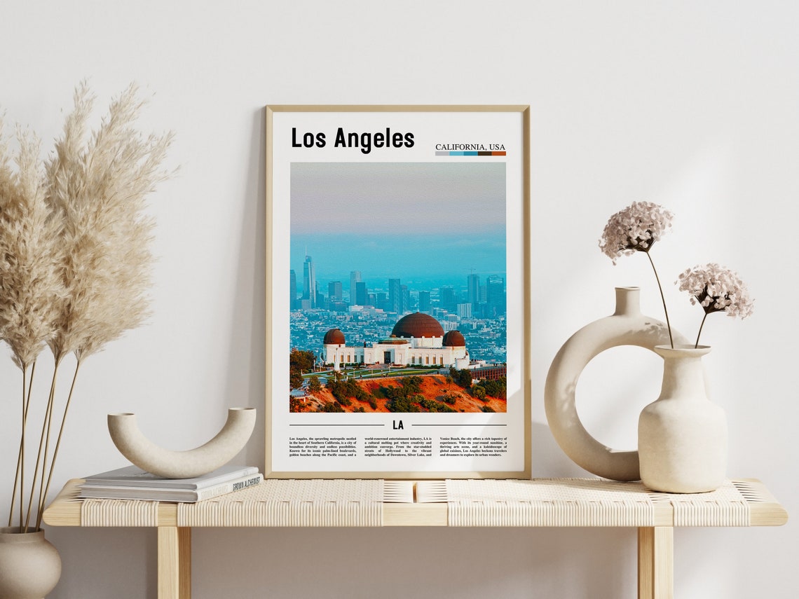 Los Angeles Griffith Observatory Downtown Skyline Poster Artwork - Image 3