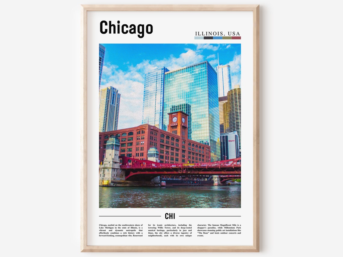 Chicago Print Chicago Poster Chicago Wall Art United States Photo United States Poster United States Print