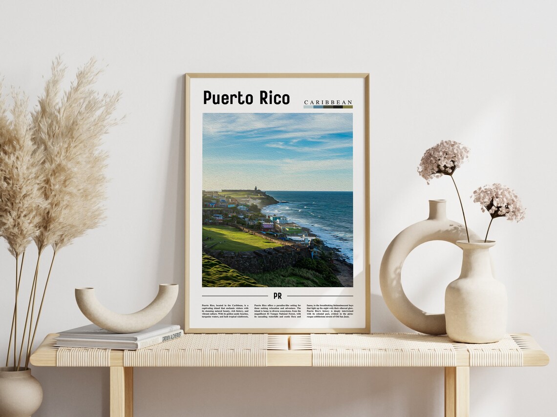 Puerto Rico Caribbean Fortified Coast And Ocean Waves Poster - Image 3