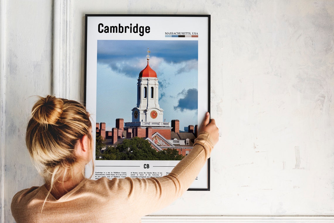 Cambridge Print Cambridge Poster Cambridge Wall Art Oil Painting Poster Colorful City Print City Artwork Travel Artwork Travel Wall Art - Image 2