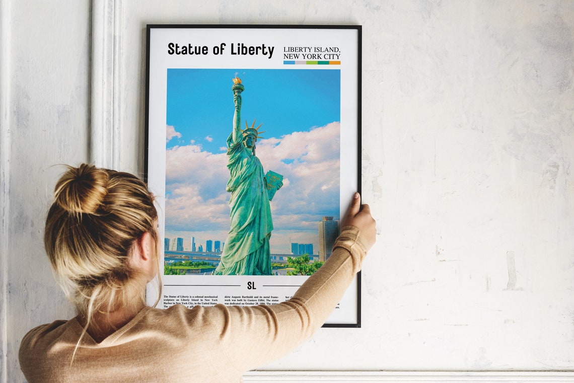 Statue Of Liberty Print Statue Of Liberty Poster Statue Of Liberty Wall Art Oil Painting Poster City Artwork Travel Artwork Travel Art - Image 2