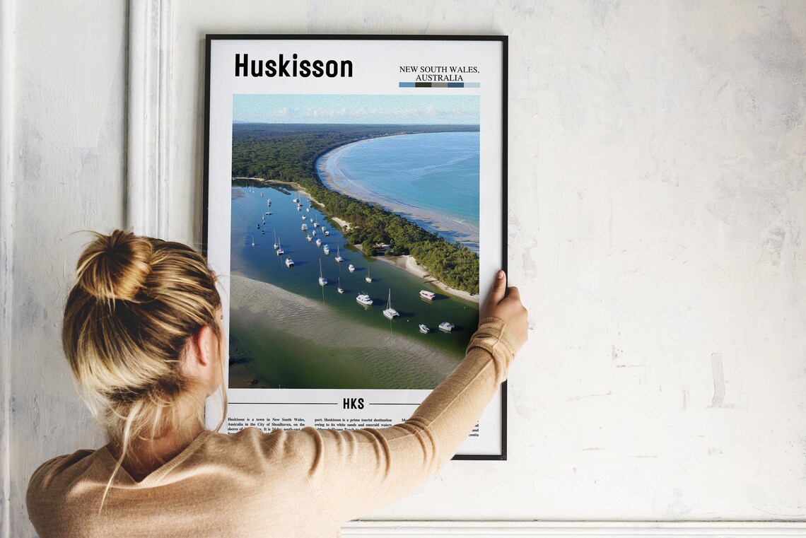 Huskisson Australia Aerial Beach Boats Jervis Bay Coast Photo Poster - Image 2