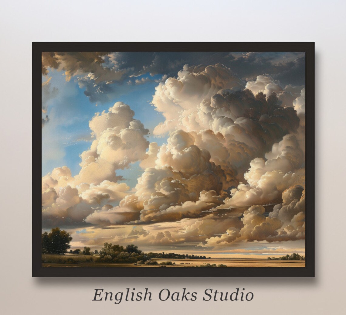 Moody Summer Landscape Art Print, French Countryside