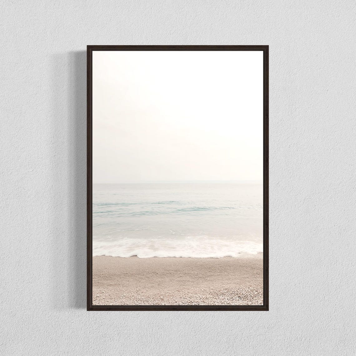Minimal Beach Seascape Soft Waves and Pale Sand Serene Photo Poster