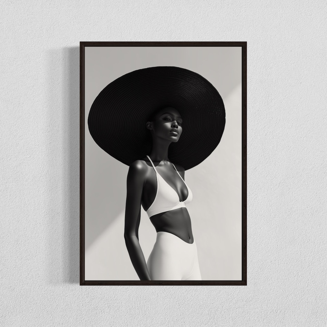 Black And White Fashion Photography Print, Elegant Woman