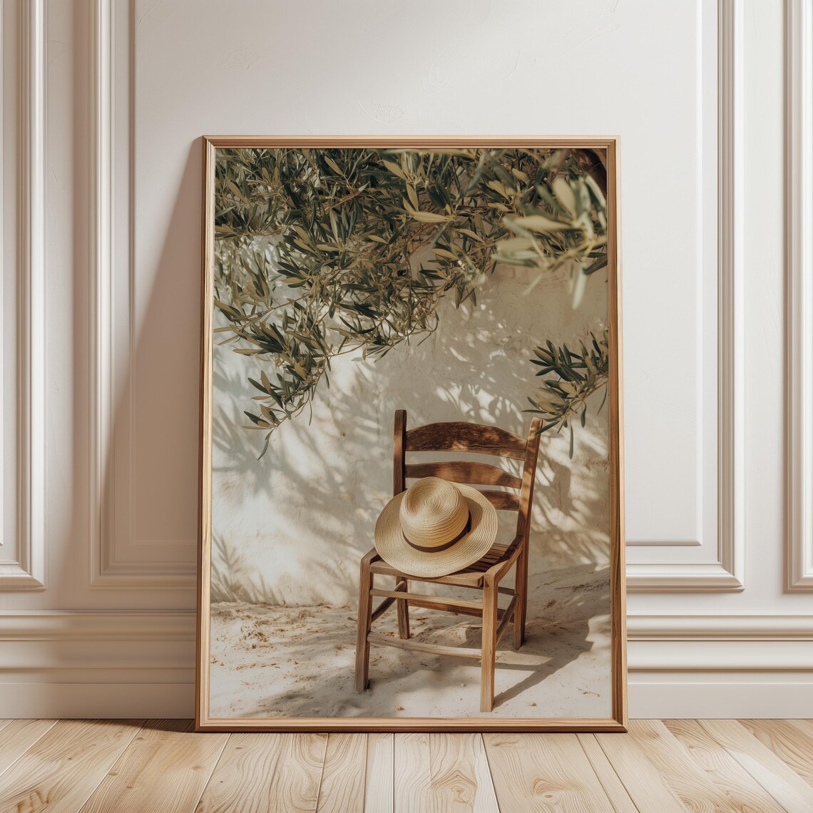 Mediterranean Chair Coastal Still Life Art Print