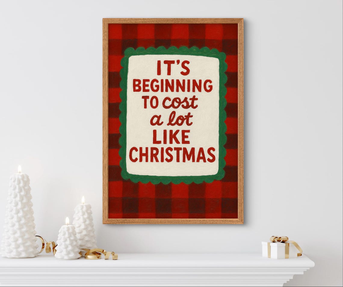 It Is Beginning To Cost A Lot Like Christmas Funny Quote Poster