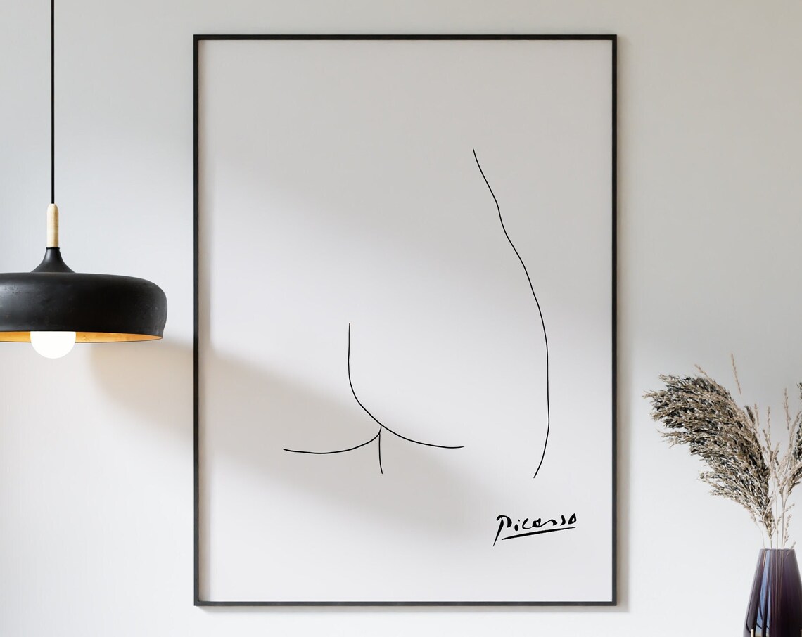 Picasso Line Art Nude Female Form Poster Print - Image 3