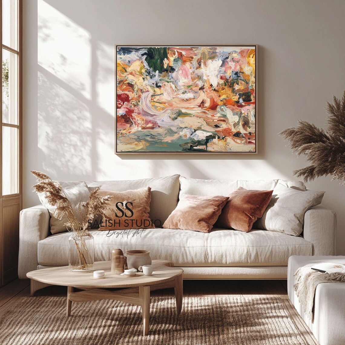 Abstract Color Fusion Bold Contemporary Swirls Modern Statement Art Poster