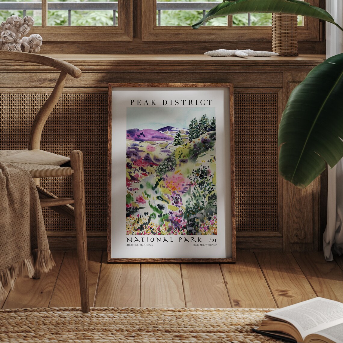 Peak District National Park Abstract Watercolour Landscape Poster - Image 3